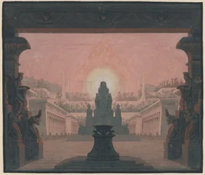 La Flûte enchantée. Opéra de Wolfgang Amadeus Mozart. Projet pour le 12e décor. Le temple du soleil de Sarastro