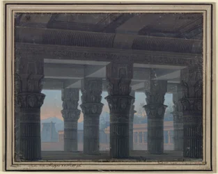 La Flûte enchantée. Opéra de Wolfgang Amadeus Mozart. Projet pour le 8e décor. Vestibule du labyrinthe