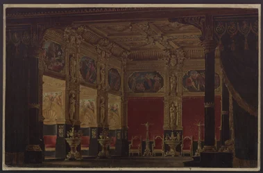 Don Carlos. Tragédie de Friedrich Schiller. Projet pour le 5e décor. Cabinet de la princesse d