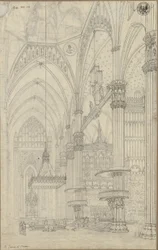 « Vue intérieure du transept du Dôme de Milan » / Vue sur la croisée et le transept nord du Dôme de Milan