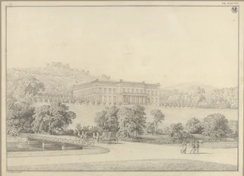 Kressendorf (Krzeszowice) près de Cracovie. Château. Vue en perspective
