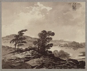 Paysage avec lac
