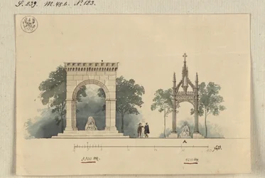 Lützen. Projet de monument au roi Gustave II Adolphe de Suède sous la forme d
