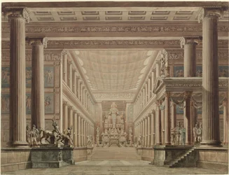 Olimpia. Opéra de Gaspare Spontini. Projet pour le 2e décor. Intérieur du temple de Diane