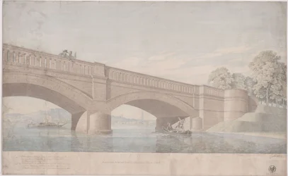Potsdam. Pont de Glienicke. Vue en perspective