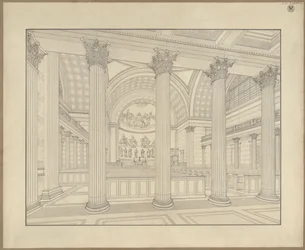 Potsdam. Église Saint-Nicolas. Vue intérieure en perspective du projet d