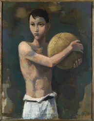 Garçon avec ballon de football
