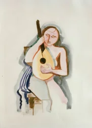 Fille avec une guitare