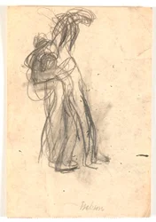 Esquisse de composition avec une ou deux figures