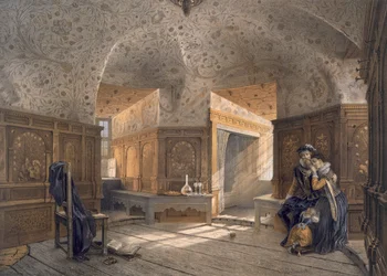 Prison du roi Éric XIV, fils de Gustave Ier, à Gripsholm, pub. vers 1853-1864