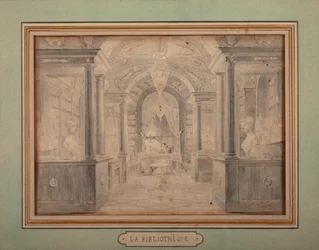 Napoléon au travail dans la bibliothèque du château de Malmaison, c.1806