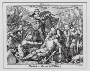 Eberhard II, comte de Wurtemberg, à la bataille de Doffingen