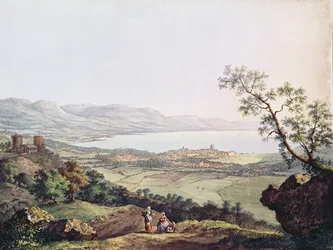 Vue de Genève depuis Saconex en Savoie