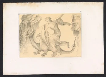 Combat entre un dragon et une femme (Entwürfe und Studien eines niederländischen Meisters aus dem XV. Jahrhundert. Nach den in der Königlichen Bibliothek zu Berlin aufbewahrten Originalen)