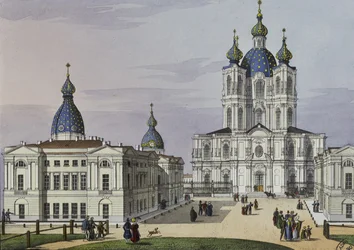 Le couvent Smolny de la Résurrection à Saint-Pétersbourg, première moitié du 19e siècle