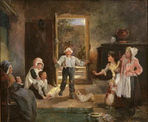 Enfants jouant à colin-maillard