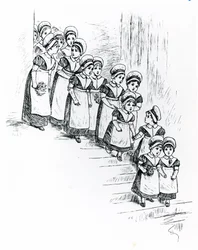 Enfants de la charité, c.1880 (gravure)
