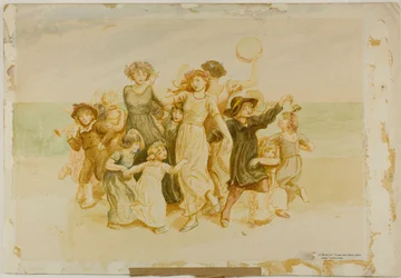 Enfants jouant sur la plage