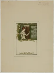 Femme à la fenêtre en treillis