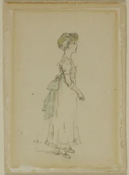Jeune fille avec des rubans bleus