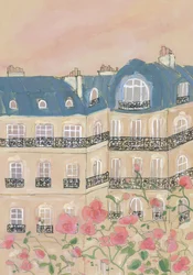 Coucher de soleil sur les immeubles de Paris