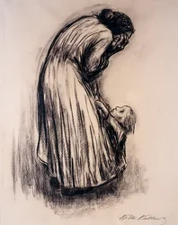 Femme désespérée avec enfant