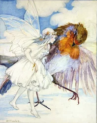 Cock Robin et la fée des fleurs