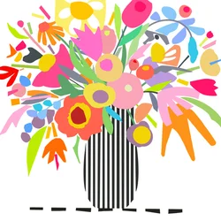 Fleurs et rayures 1, 2024 (illustration numérique à partir d