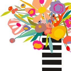 Fleurs et rayures 2, 2024 (illustration numérique à partir d