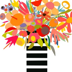 Fleurs et rayures 3, 2024 (illustration numérique à partir d