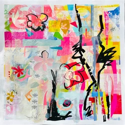 flourish in chaos, 2024 (technique mixte sur papier)