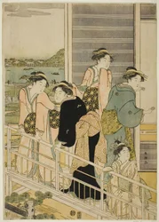 Femmes sur un balcon d