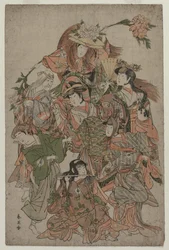 Iwai Hanshiro IV dans une danse des sept changements, vers 1793 ou 1794