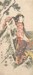 Acteur de Kabuki Segawa Kikunojo III dans un rôle féminin, 1788