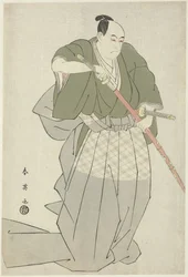 Momonoi Wakasanosuke tirant une épée