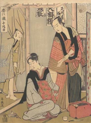 Scène du dixième acte de Chushingura, vers 1790