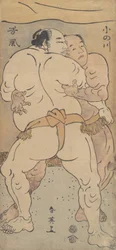 Deux célèbres lutteurs Onogawa et Tanikase, vers 1795