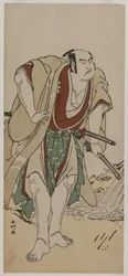 Otani Hiroji III en samouraï debout près d