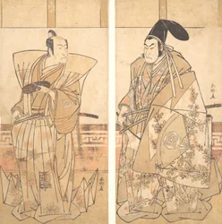 Deux acteurs habillés en costumes cérémoniels, vers 1787