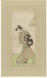 Acteur Yamashita Kinsaku II dans le rôle de la courtisane Agemaki