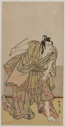 Ichikawa Monnosuke II en Soga no Goro, vers fin des années 1770