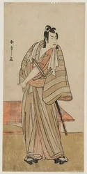 Ichikawa Yaozo II en tant que Otokodate debout près d