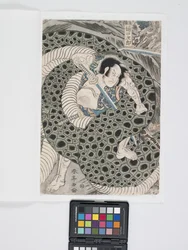 Higuchi Jirō combattant un serpent géant
