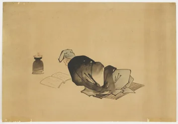 Homme allongé lisant à la lumière d