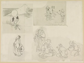 Quatre scènes avec différentes figures