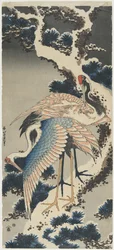 Grues sur un pin, v. 1834
