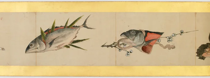 Rouleau de main avec images diverses, période Edo, 1839 (détail)