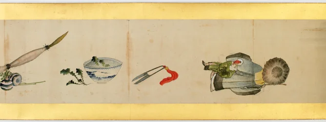 Rouleau de main avec images diverses, période Edo, 1839 (détail)