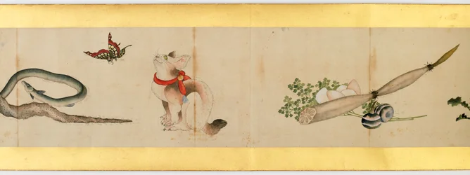 Rouleau de main avec images diverses, période Edo, 1839 (détail)