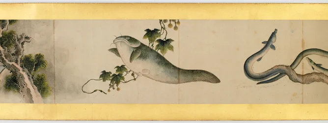 Rouleau de main avec images diverses, période Edo, 1839 (détail)